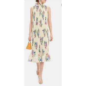 TIBI “Camellia” Micro Pleated Floral Dress - Sz S